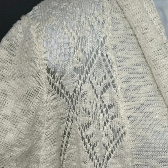 Vintage America Blues Cardigan Women's Large Ivory Boho Fairycore Romantic Sheer - Picture 3 of 12